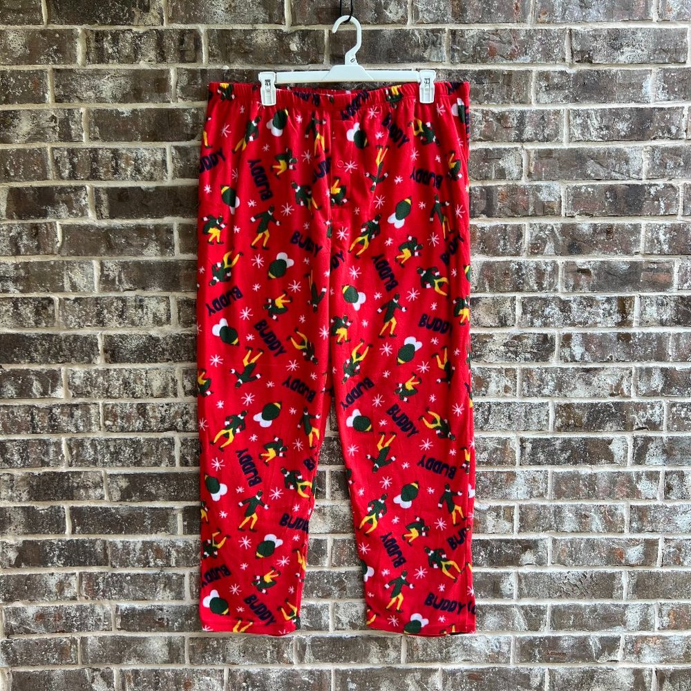 Mens Sleep Pajama Pants Soft Fleece Christmas Red Size 2XL